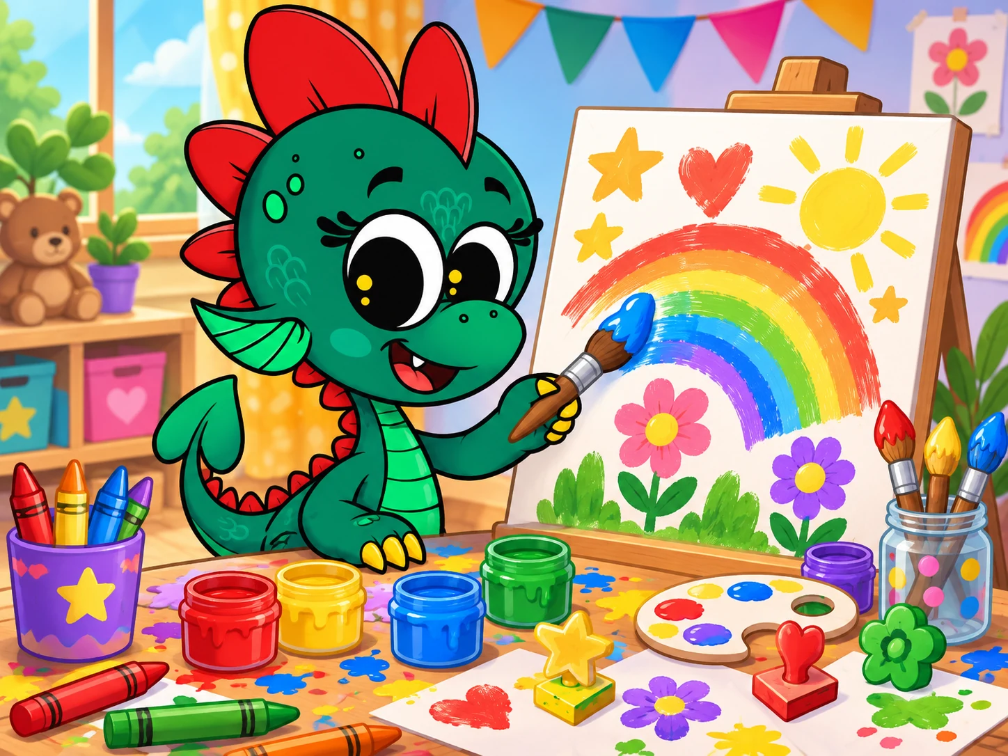 A colorful digital art studio for children