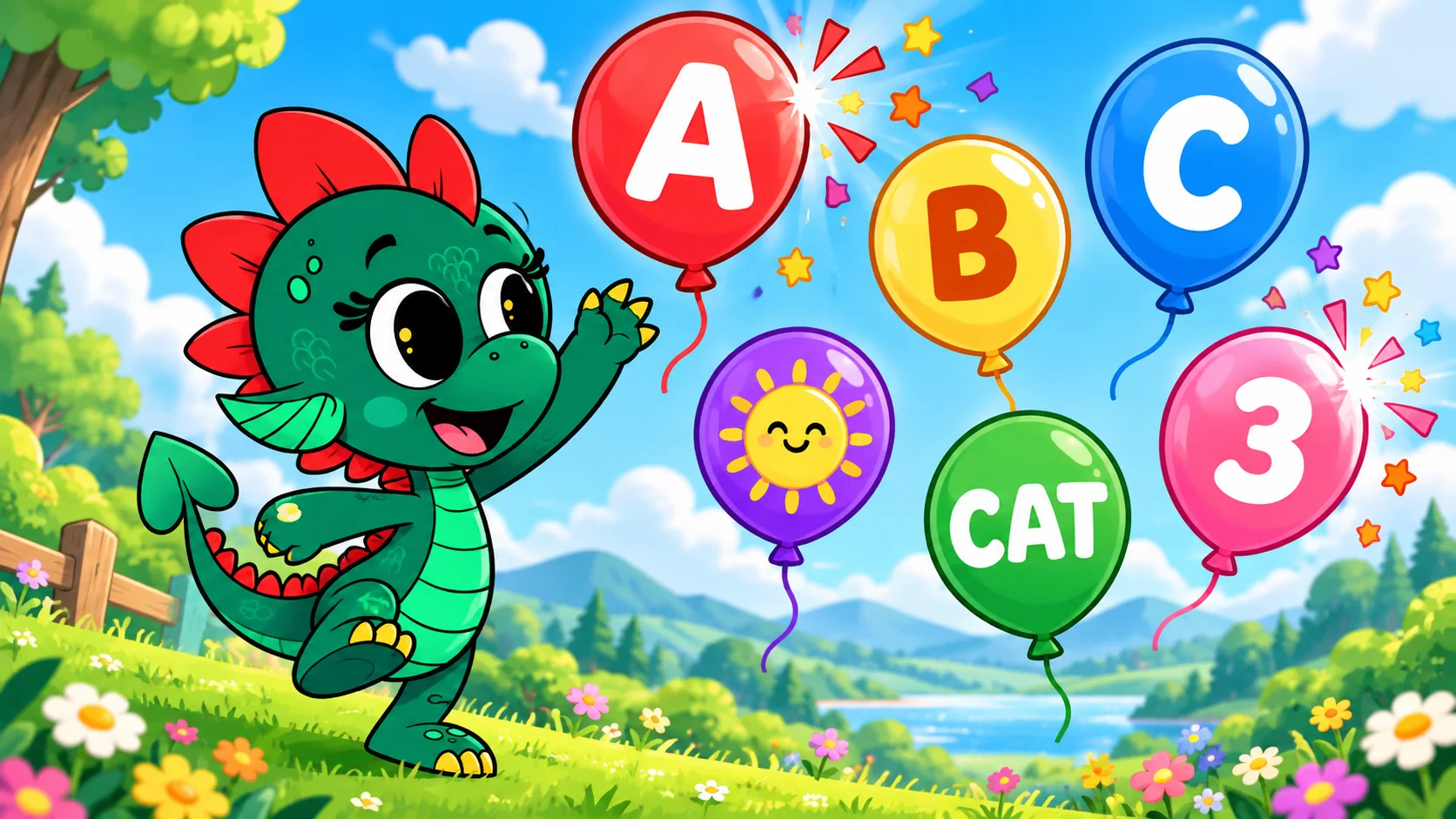 Zmayko popping colorful letter and word balloons